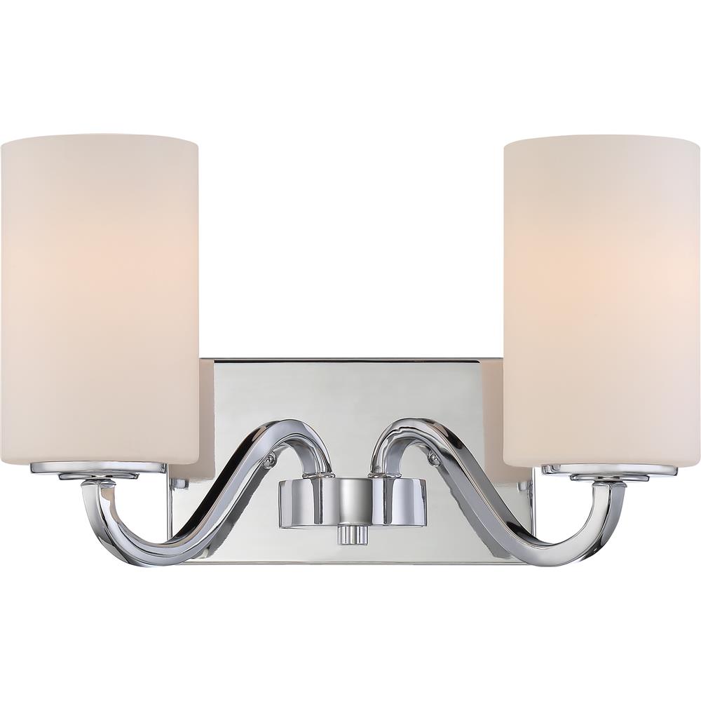 Nuvo Lighting 60/5802  Willow - 2 Light Vanity Fixture with White Glass in Polished Nickel Finish